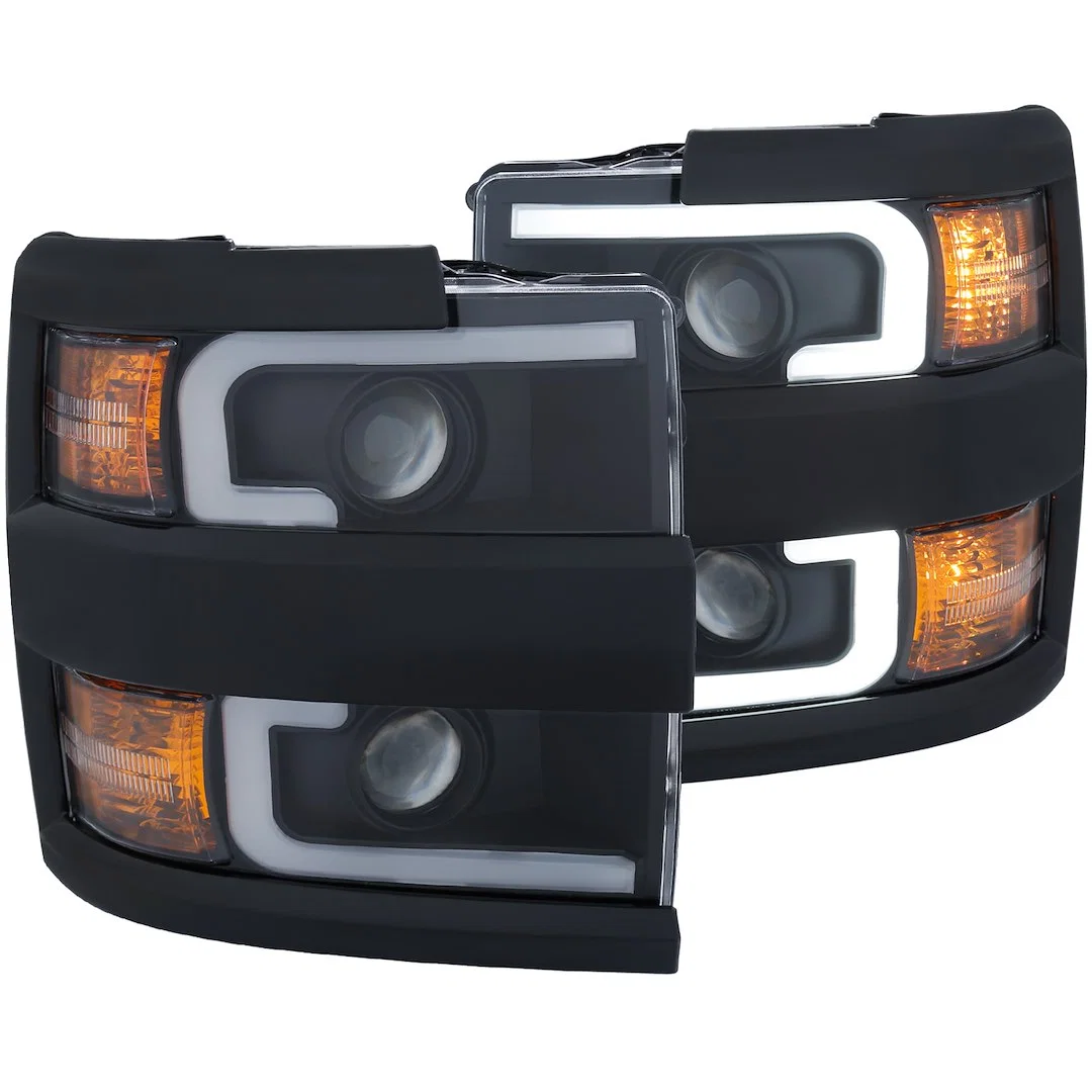 111364 – ANZO Headlight Assembly, Halogen Bulb Projector Beam With Switchback Design Clear/ Amber Lens Black Housing ...